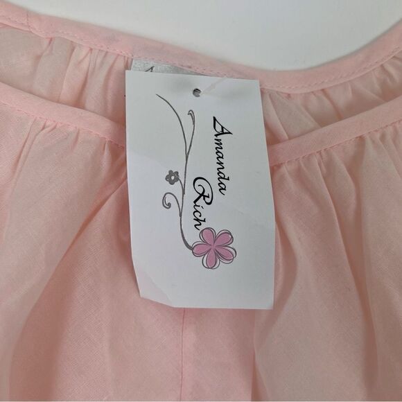 NWT Amanda Rich Short Sleeve with Lace Trim Cotton Gown AR 106-80 - Picture 12 of 13